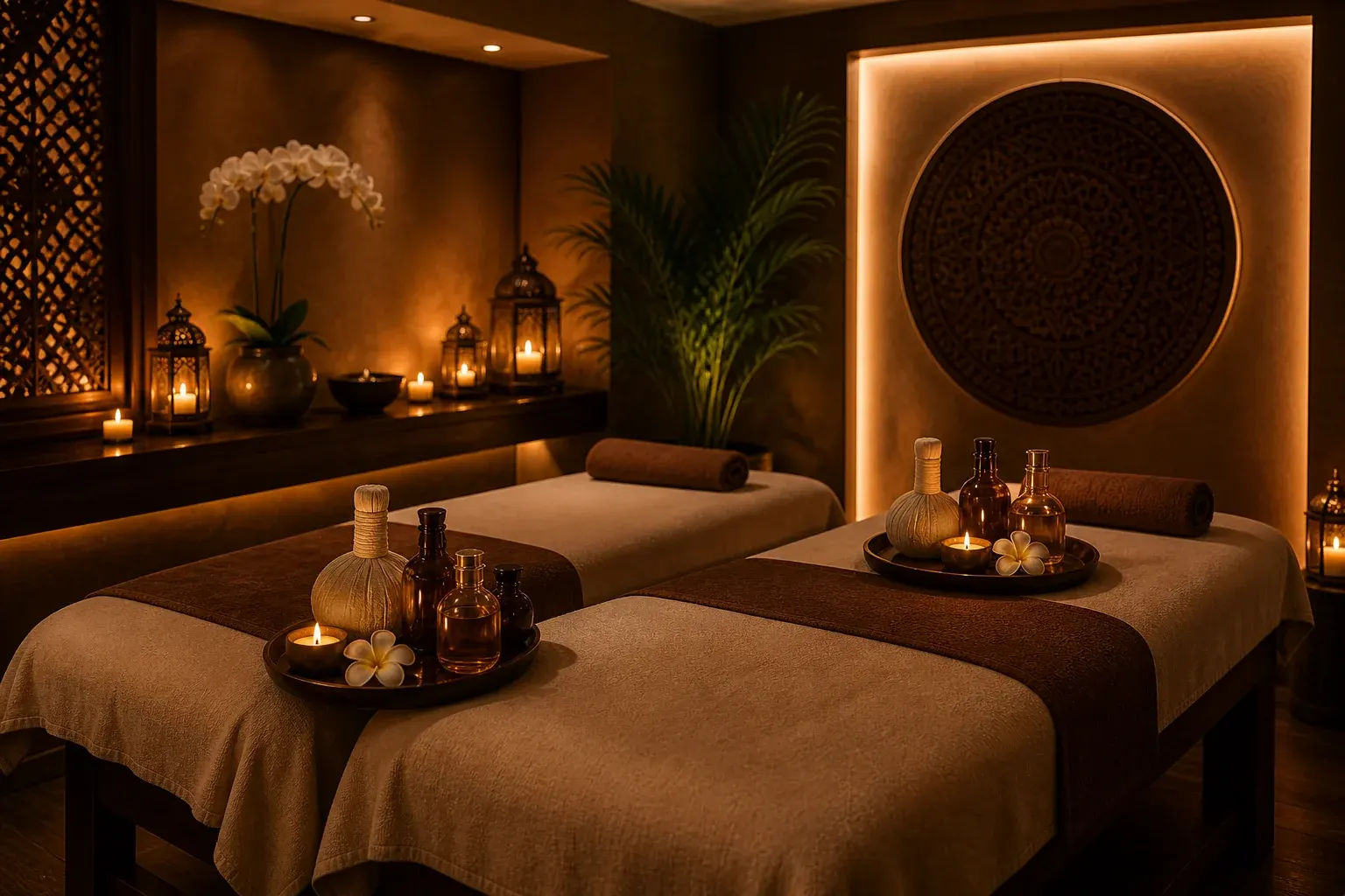 Couple enjoying a date night massage experience at home in Dubai